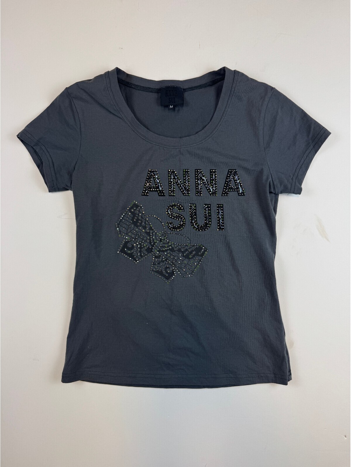 Anna Sui Beaded Butterfly Tee
